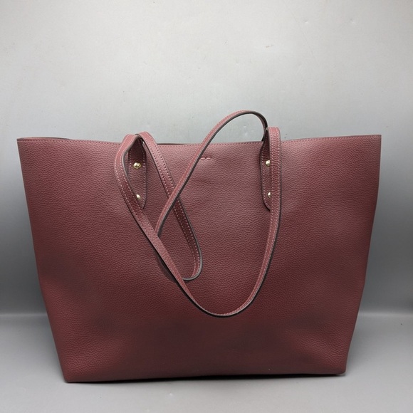 Coach (72673) Reversible Burgundy/Pink Pebbled Leather Town Tote Bag W/COA - Picture 7 of 17